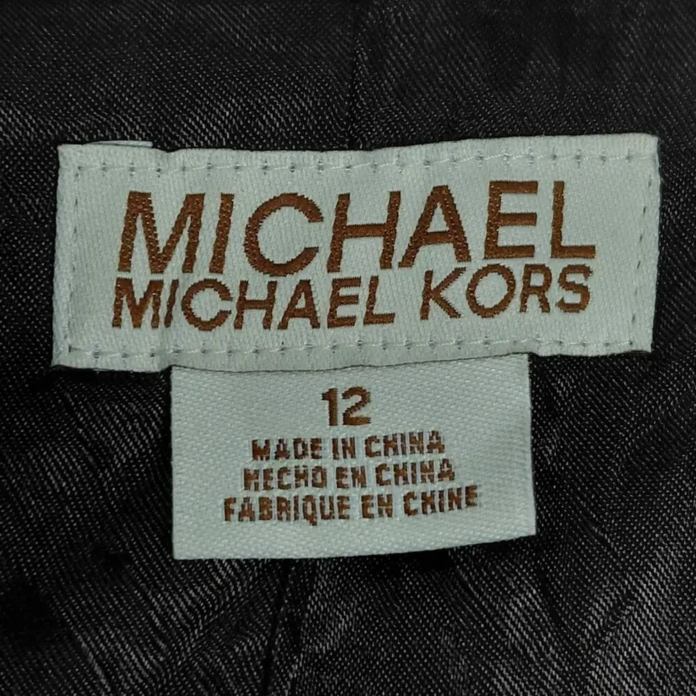 Michael Kors Wool Blend Brown Blazer Stretch Jacket Women Size 12